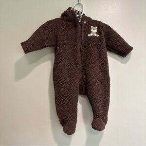 Carters bunting snowsuit Sherpa baby boy bear ear hood 6 months